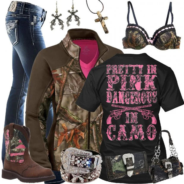 Pretty In Pink Dangerous In Camo Outfit