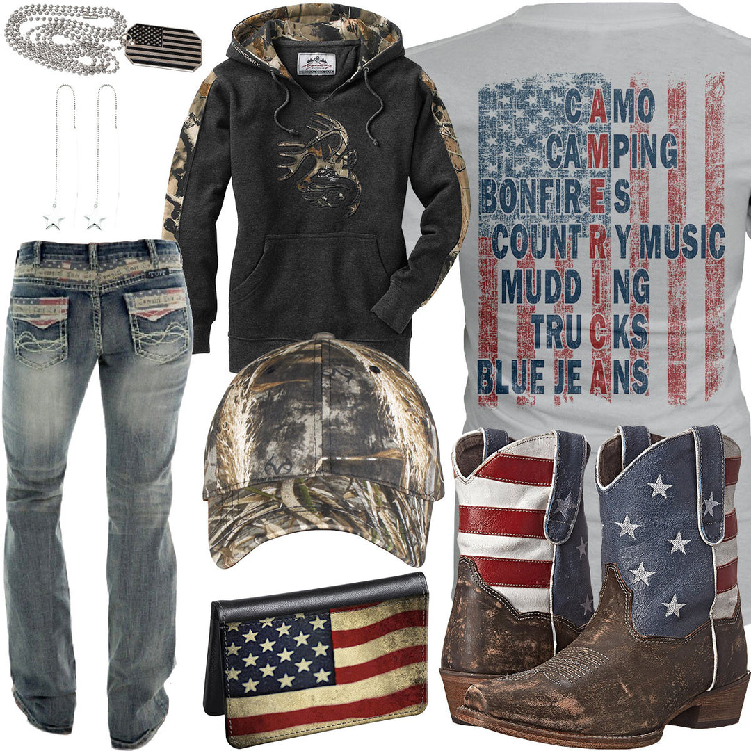The American Flag Camo Baseball Cap Outfit
