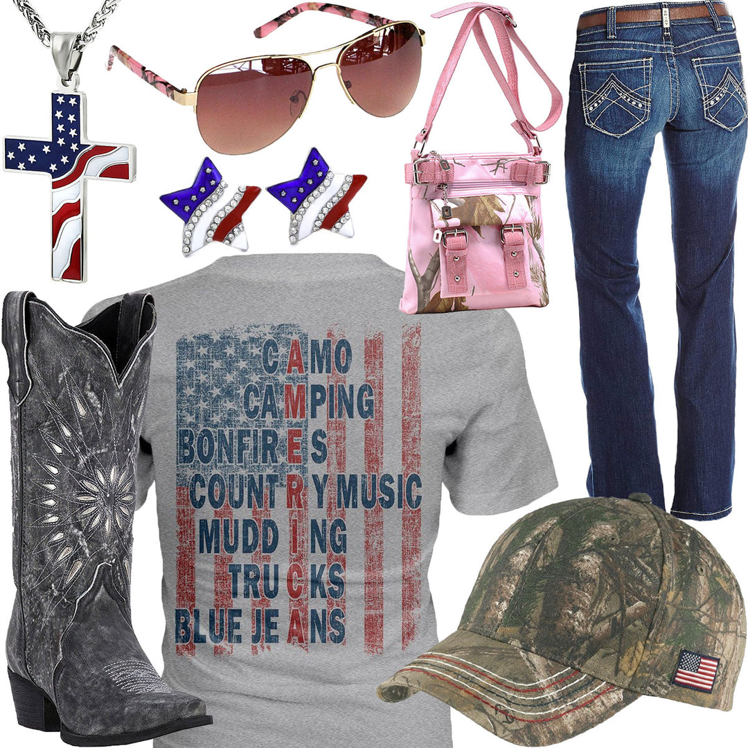 The American Flag Ariat Jeans Outfit