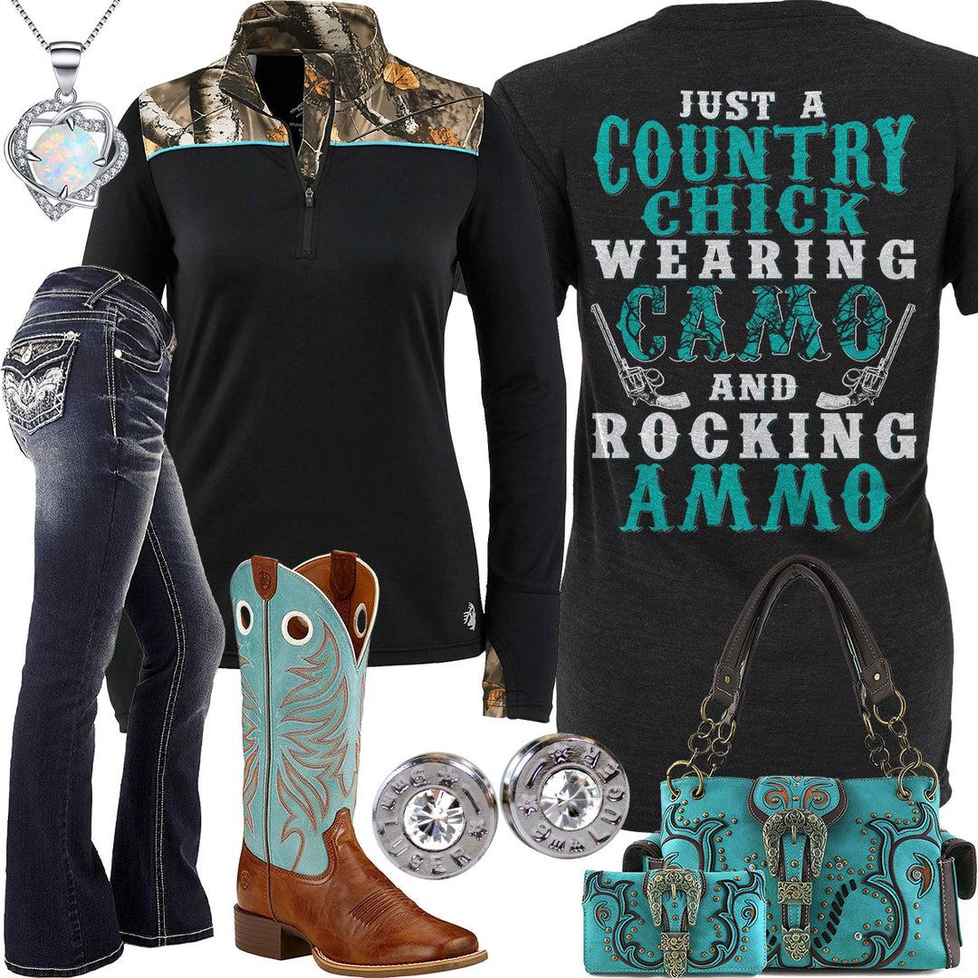 Camo & Ammo Black 1/4 Zip Outfit