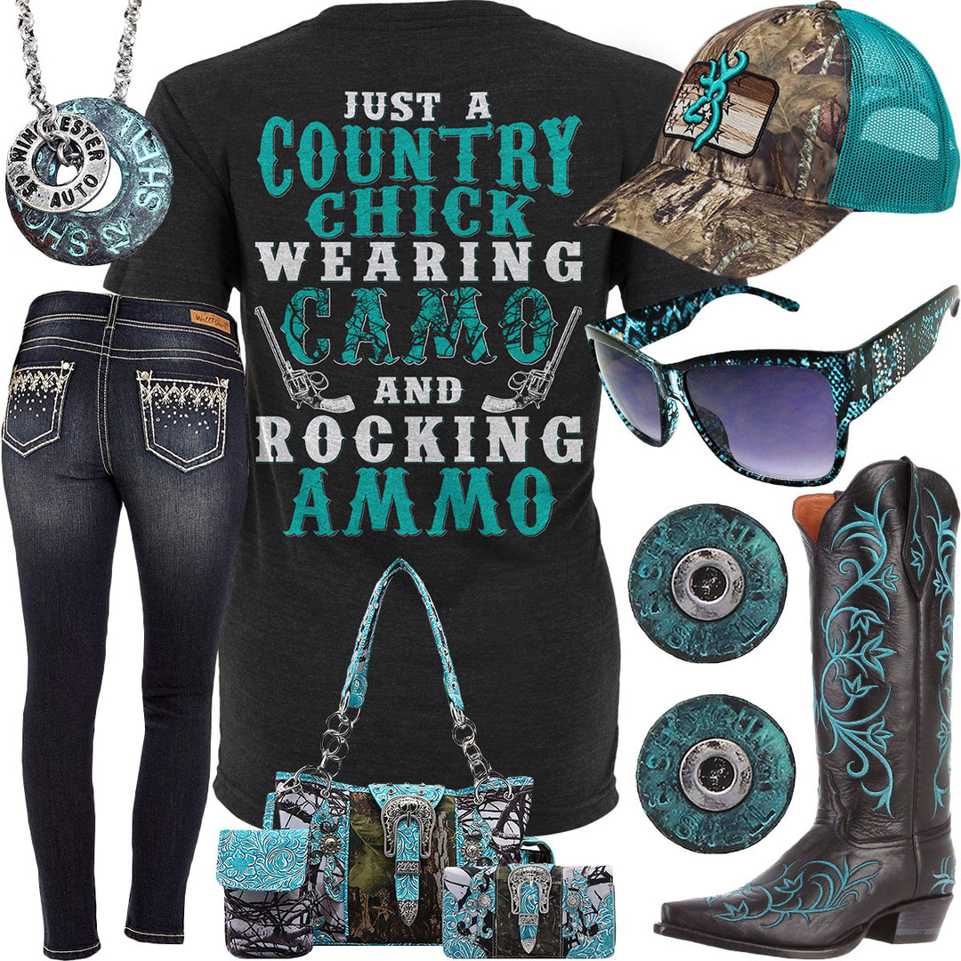 Camo & Ammo Tony Lama Boots Outfit