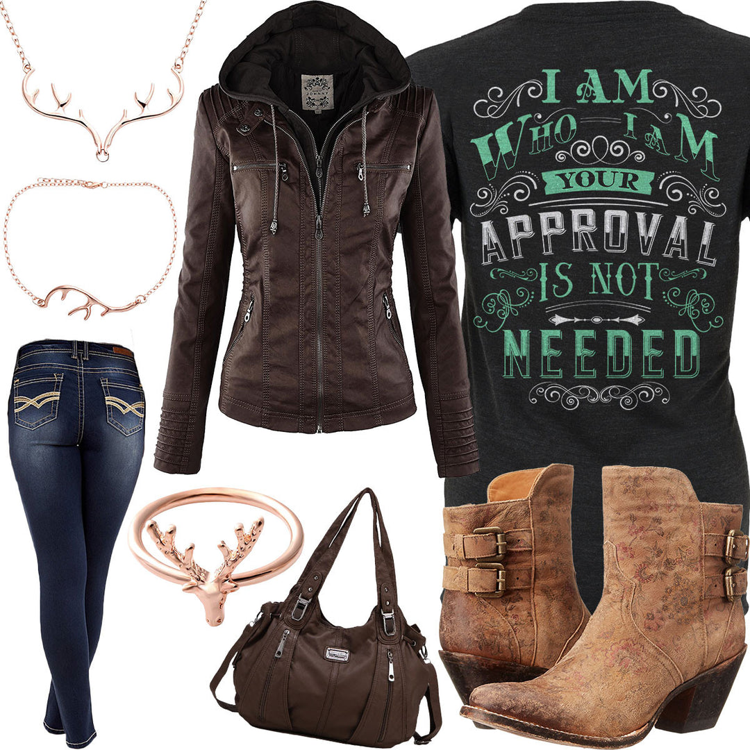I Am Who I Am Hooded Jacket Outfit