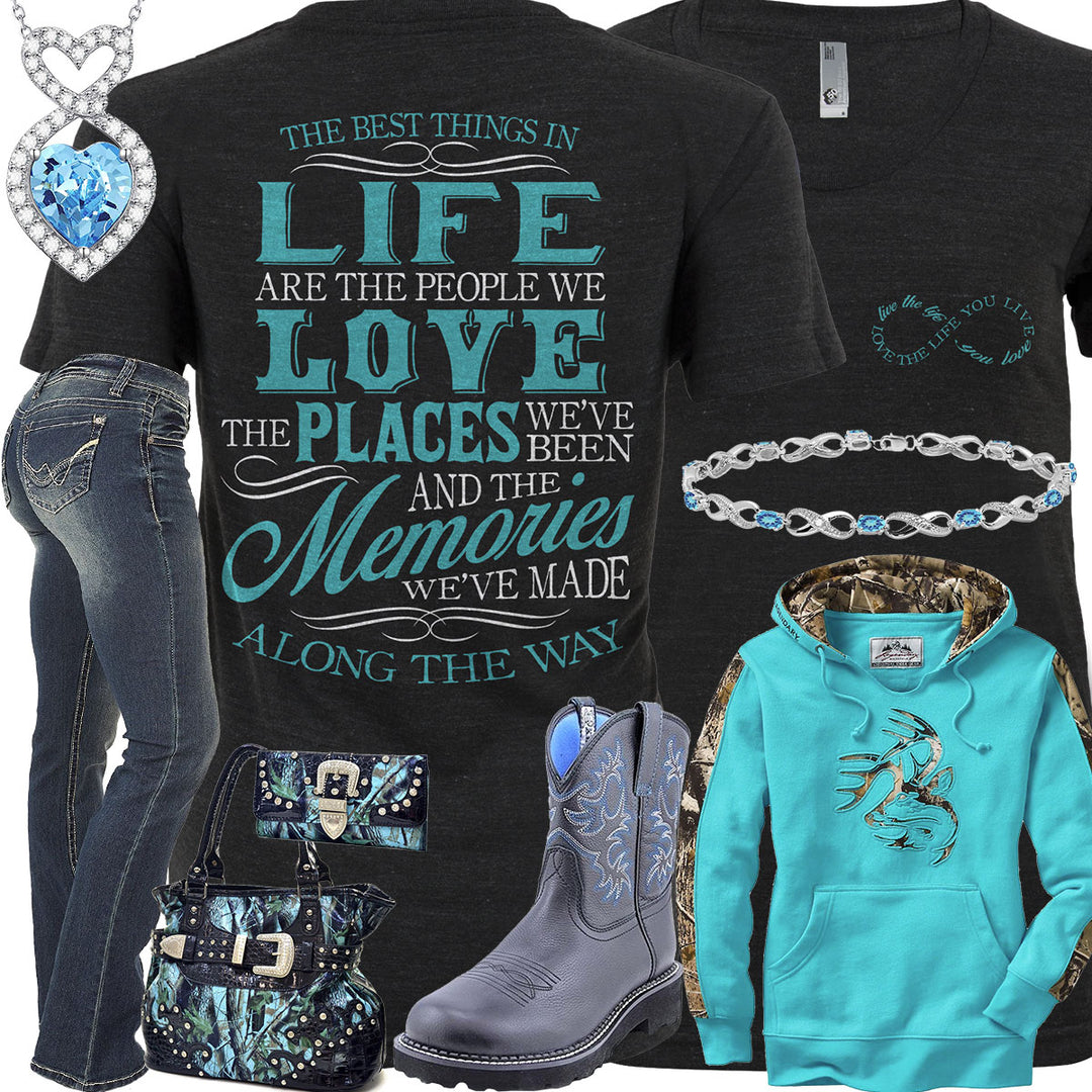 Best Things In Life Blue Topaz Infinity Bracelet Outfit