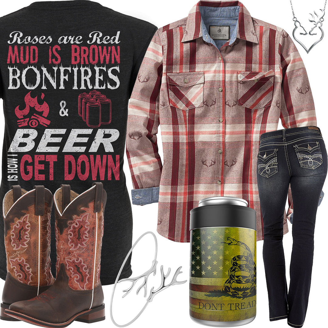 Bonfires & Beer Antler Bracelet Outfit