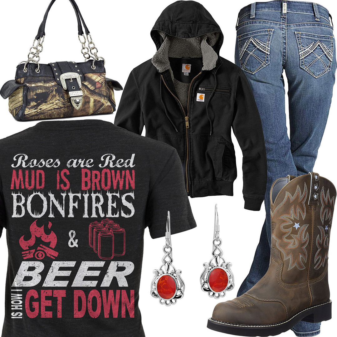 Bonfires & Beer Black Carhartt Jacket Outfit