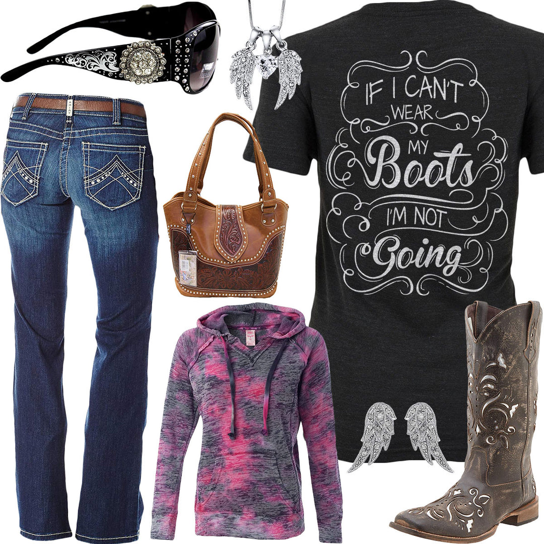 Wear My Boots Burnout Hoodie Outfit