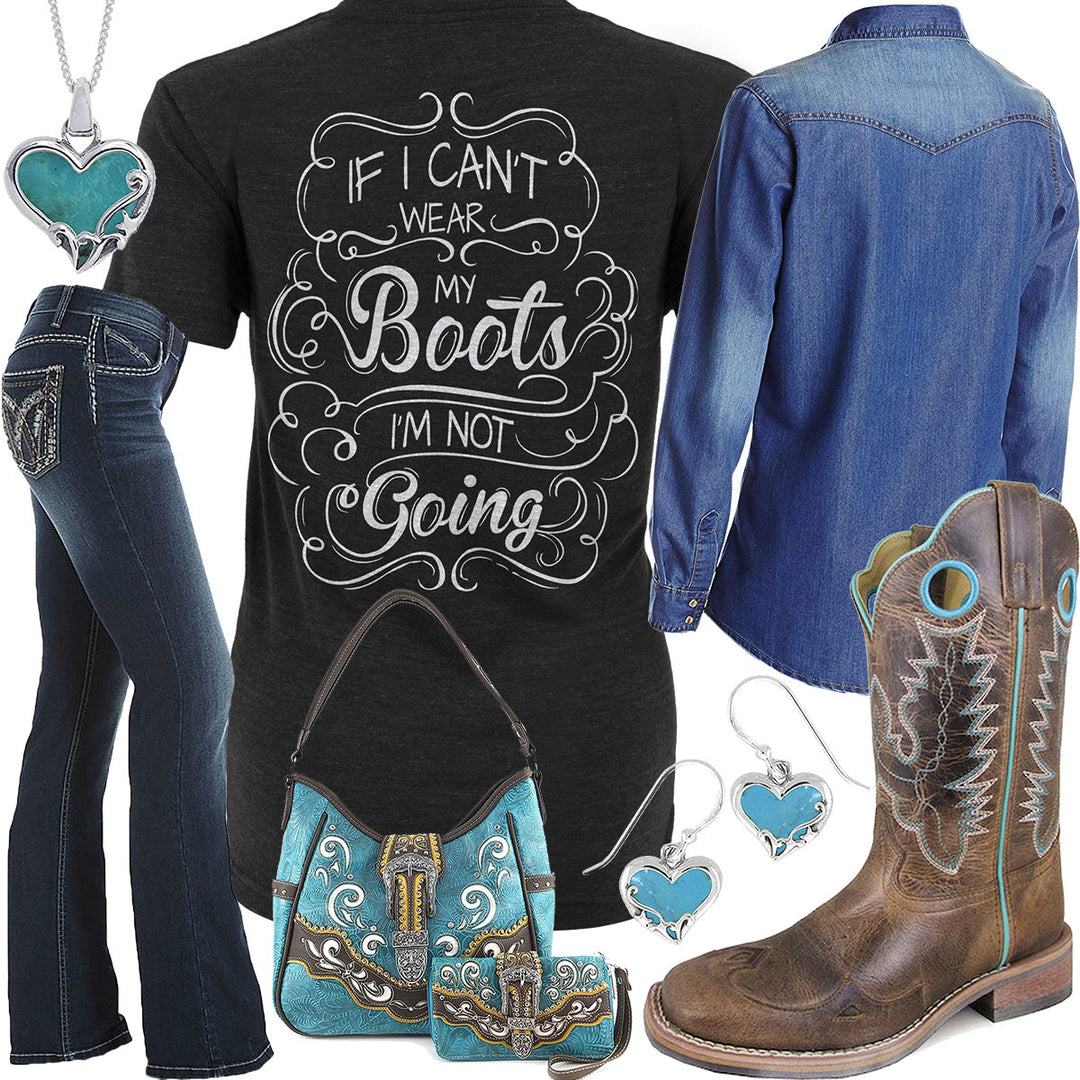 Wear My Boots Denim Shirt Outfit