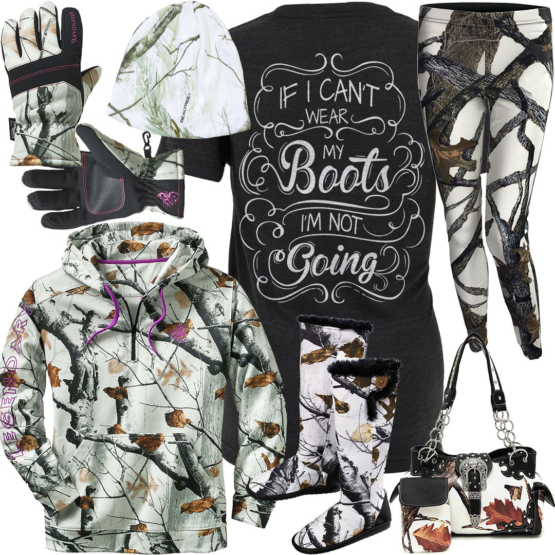 Wear My Boots Snow Camo Outfit