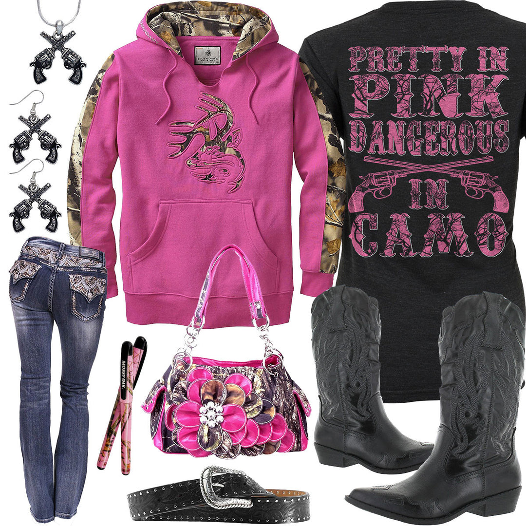 Dangerous In Camo Pink Camo Flower Purse Outfit