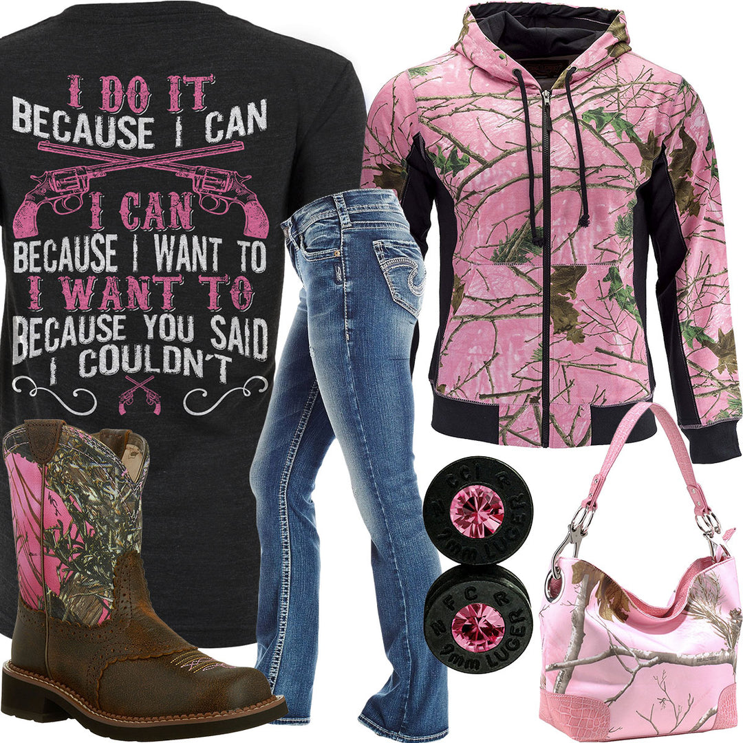 Because I Can Zip Up Hoodie Outfit
