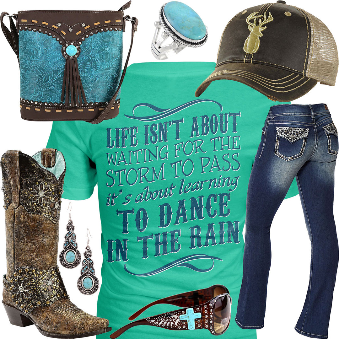 Dance In The Rain Corral Boots Outfit