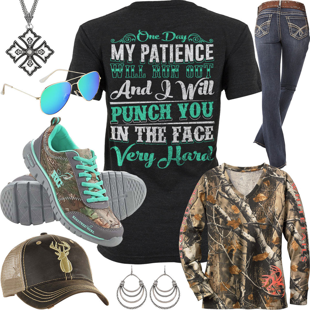 Punch You In The Face Long Sleeve Camo Shirt Outfit
