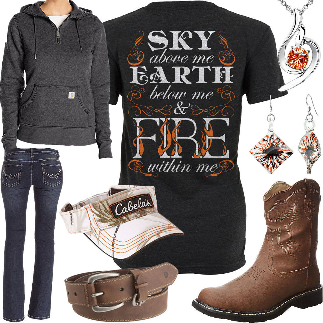 Fire Within Me Cabela's Visor Outfit