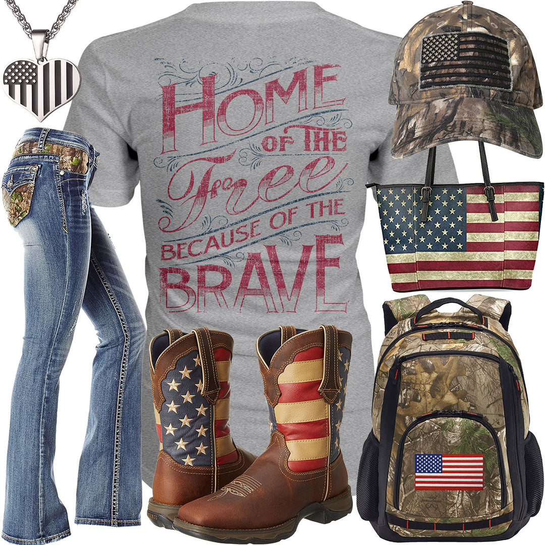 Home Of The Free Camo Backpack Outfit