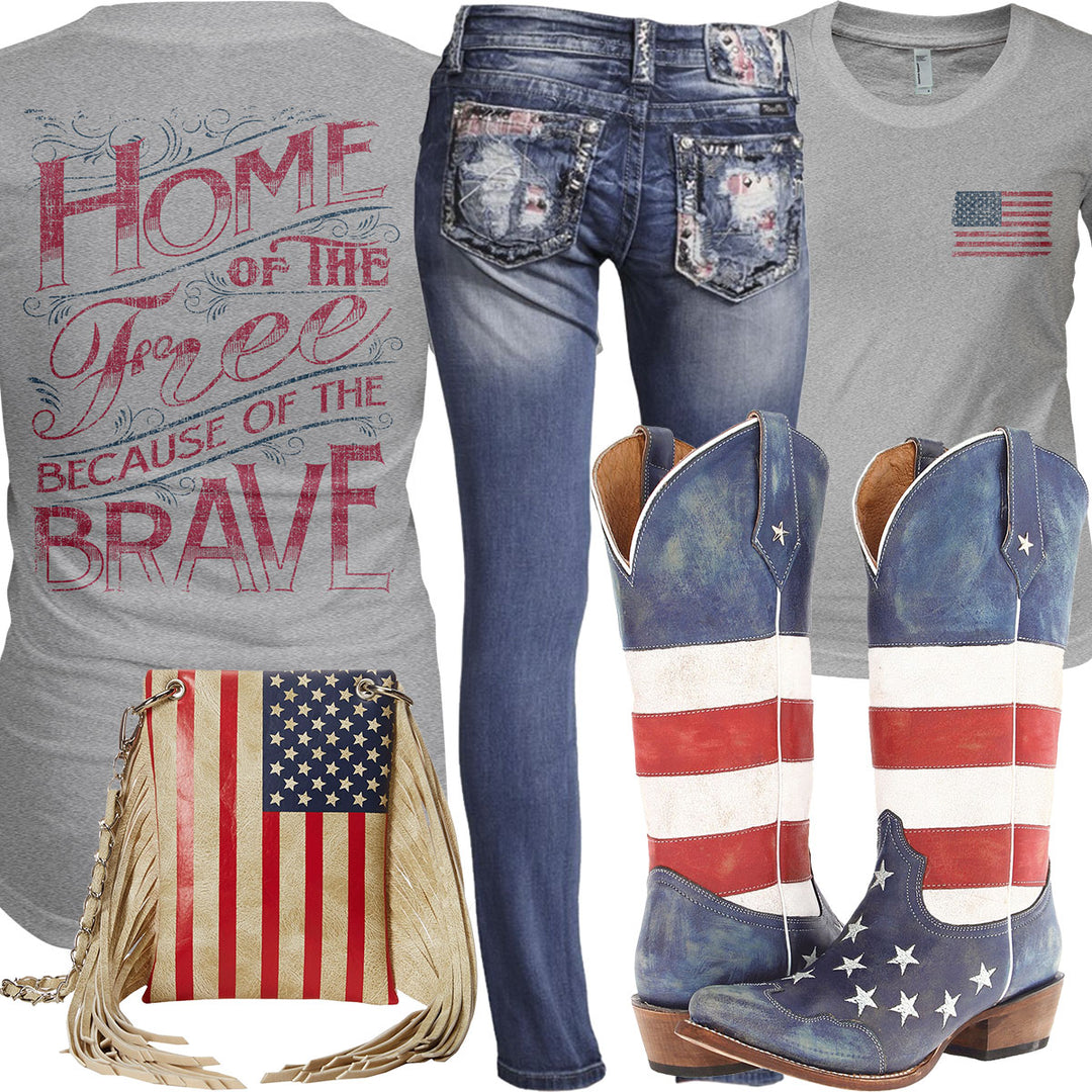 Home of the Free Fringe Purse Outfit