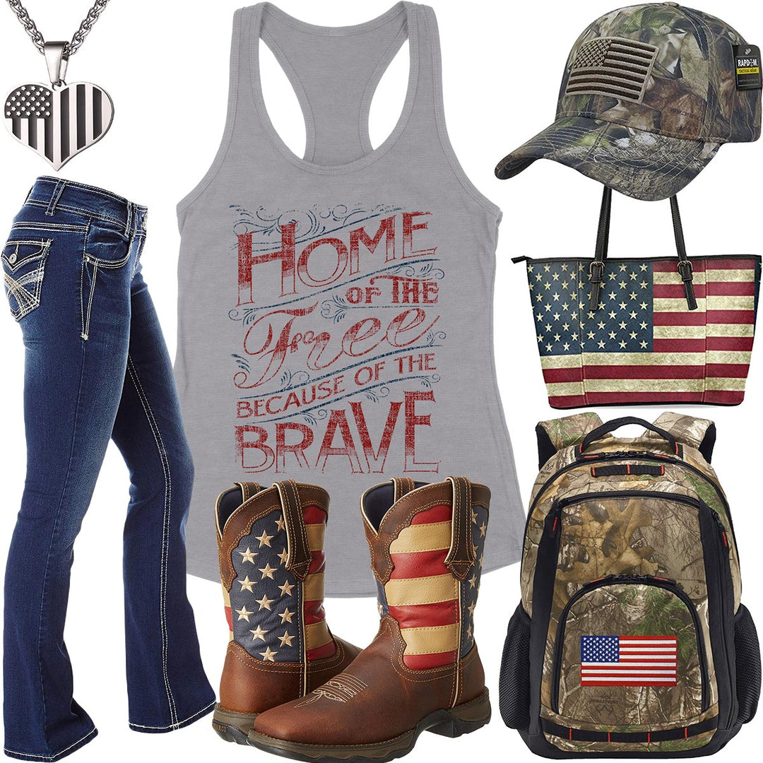 Home Of The Free Tank Top Outfit