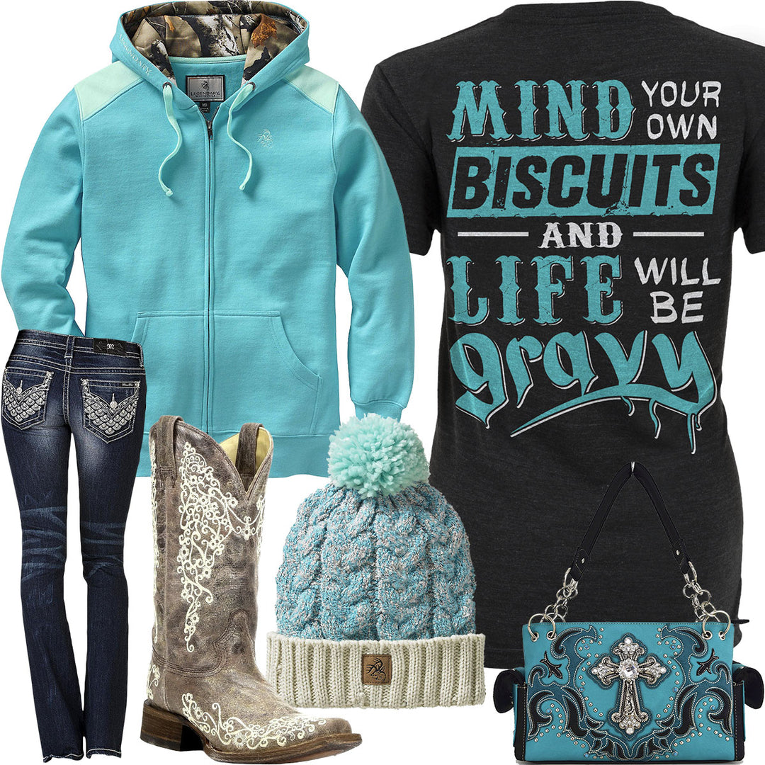 Mind Your Own Biscuits Legendary Whitetails Hoodie Outfit