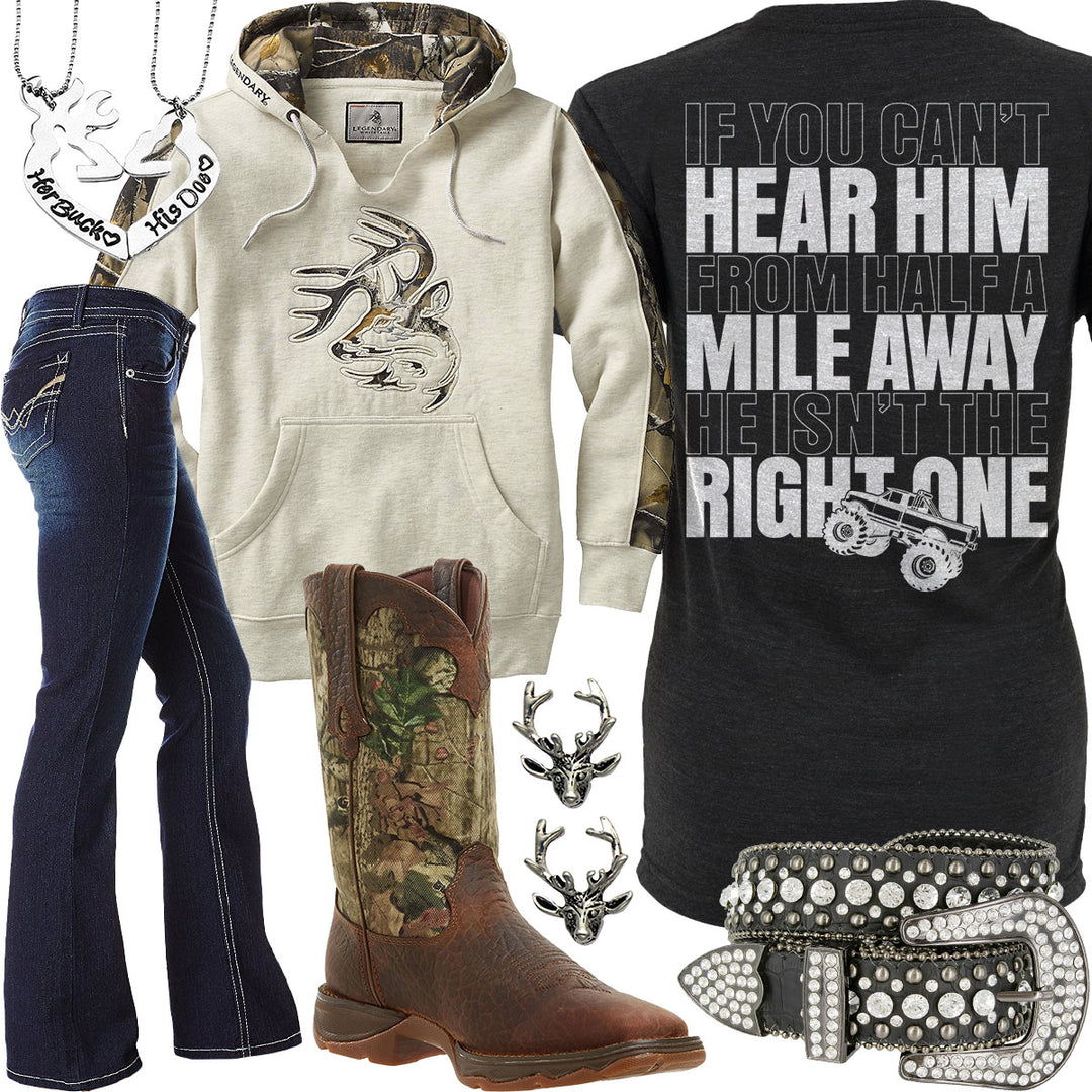 Half a Mile Away Deer Earrings Outfit