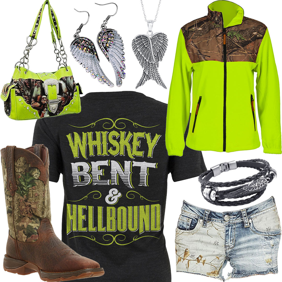 Whiskey Bent & Hellbound Realtree Jean Shorts Outfit