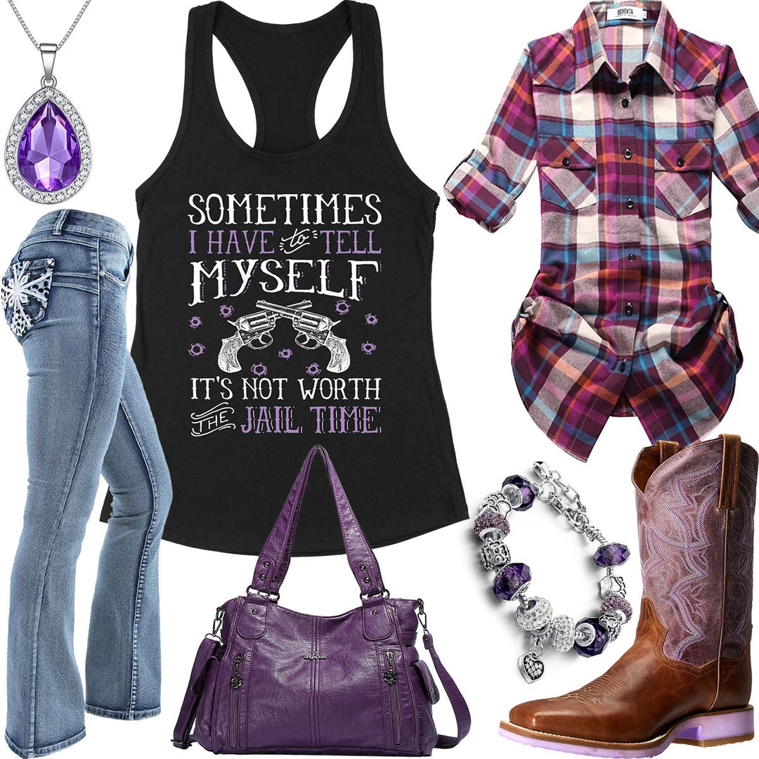 Not Worth The Jail Time Tank Top Outfit