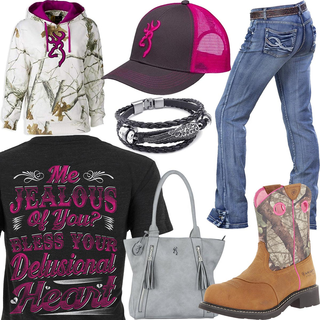 Me Jealous Of You Browning Snow Camo Hoodie Outfit