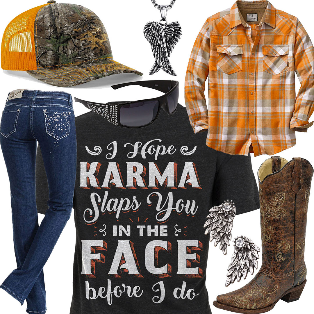 Karma Slaps You Realtree Orange Cap Outfit