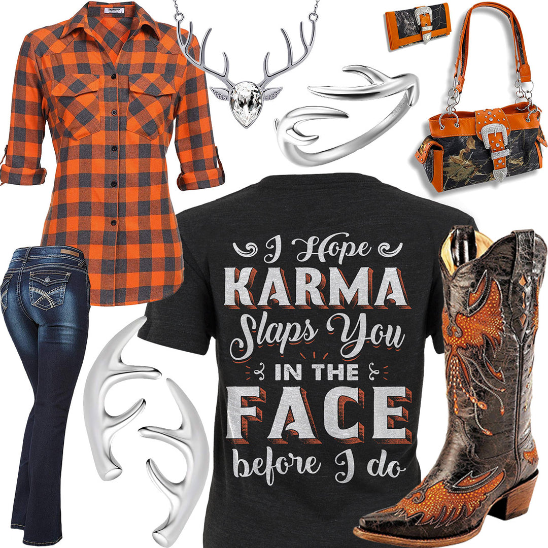 Karma Slaps You Deer Antler Ring Outfit