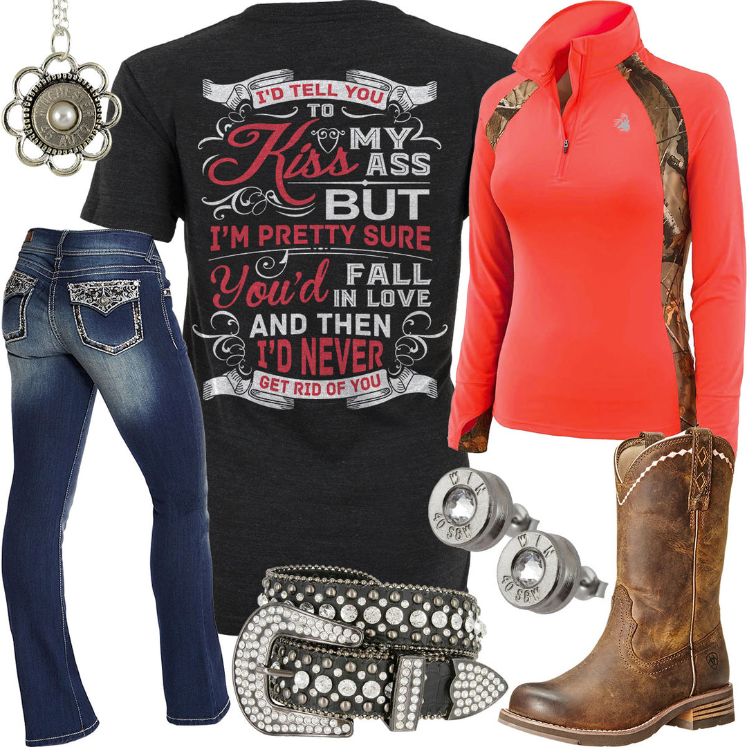 I'd Tell You To Kiss 1/4 Zip Shirt Outfit