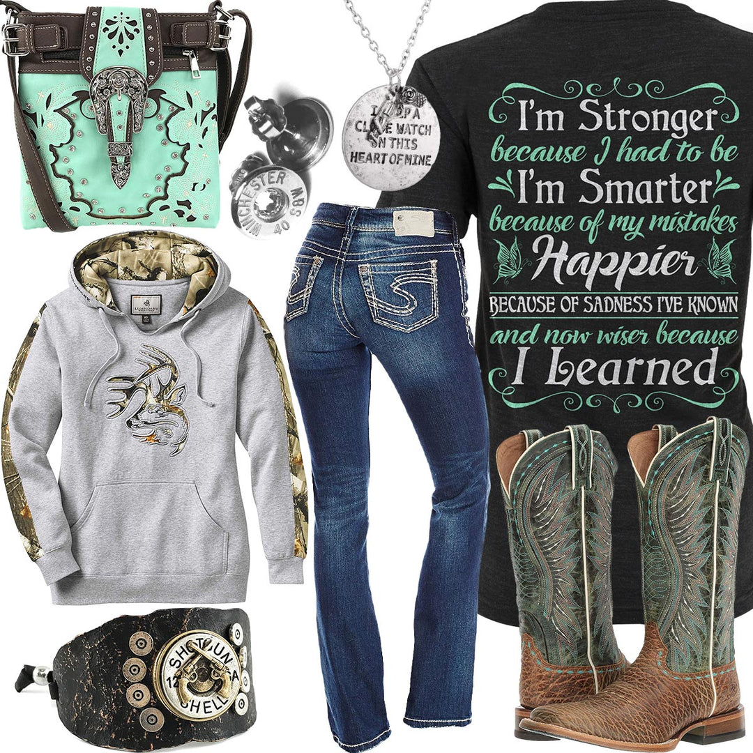 Wiser Because I Learned Shotgun Shell Bracelet Outfit