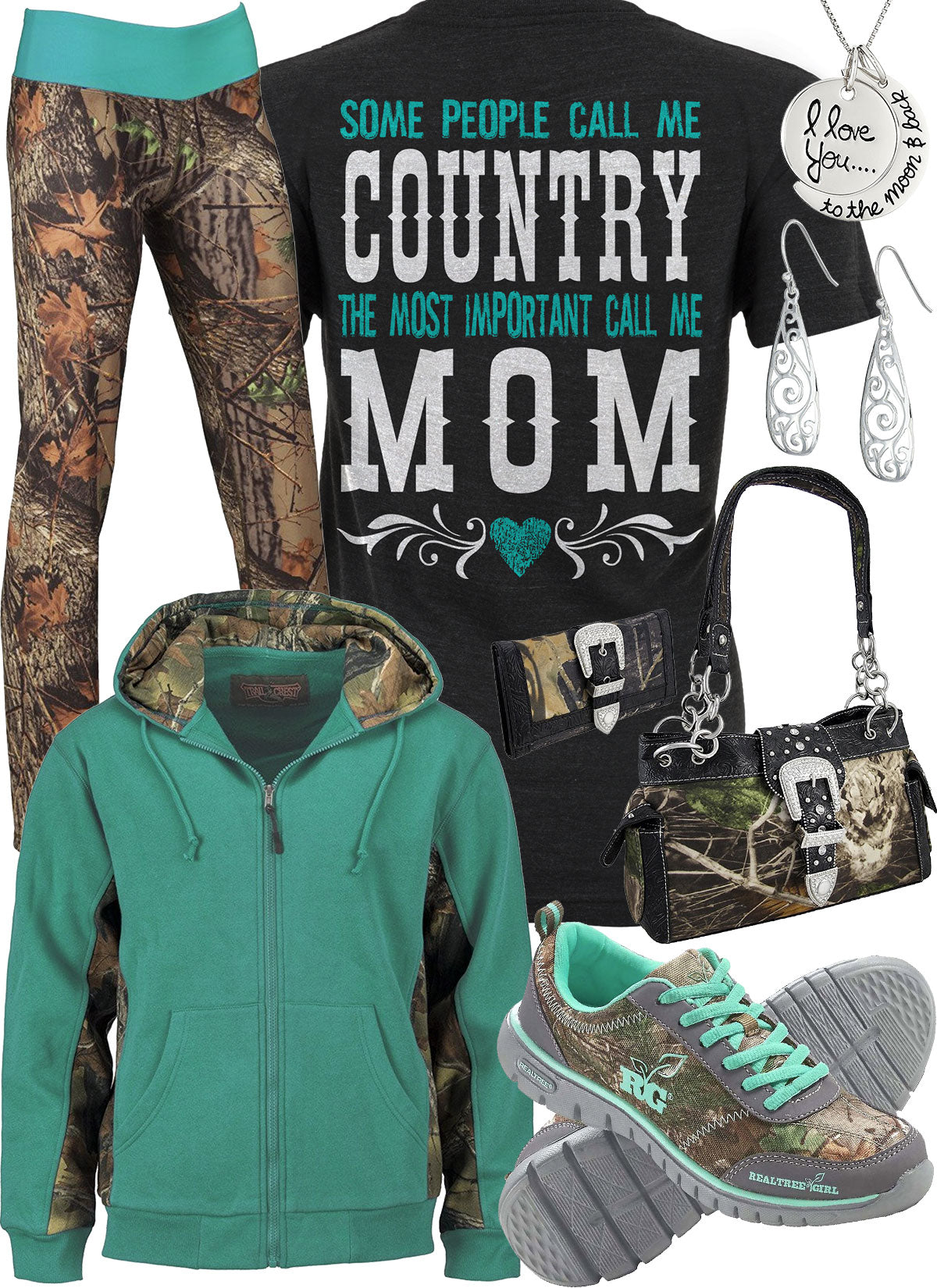 Country Mom Teal Camo Leggings Outfit – Clover + Cotton Co