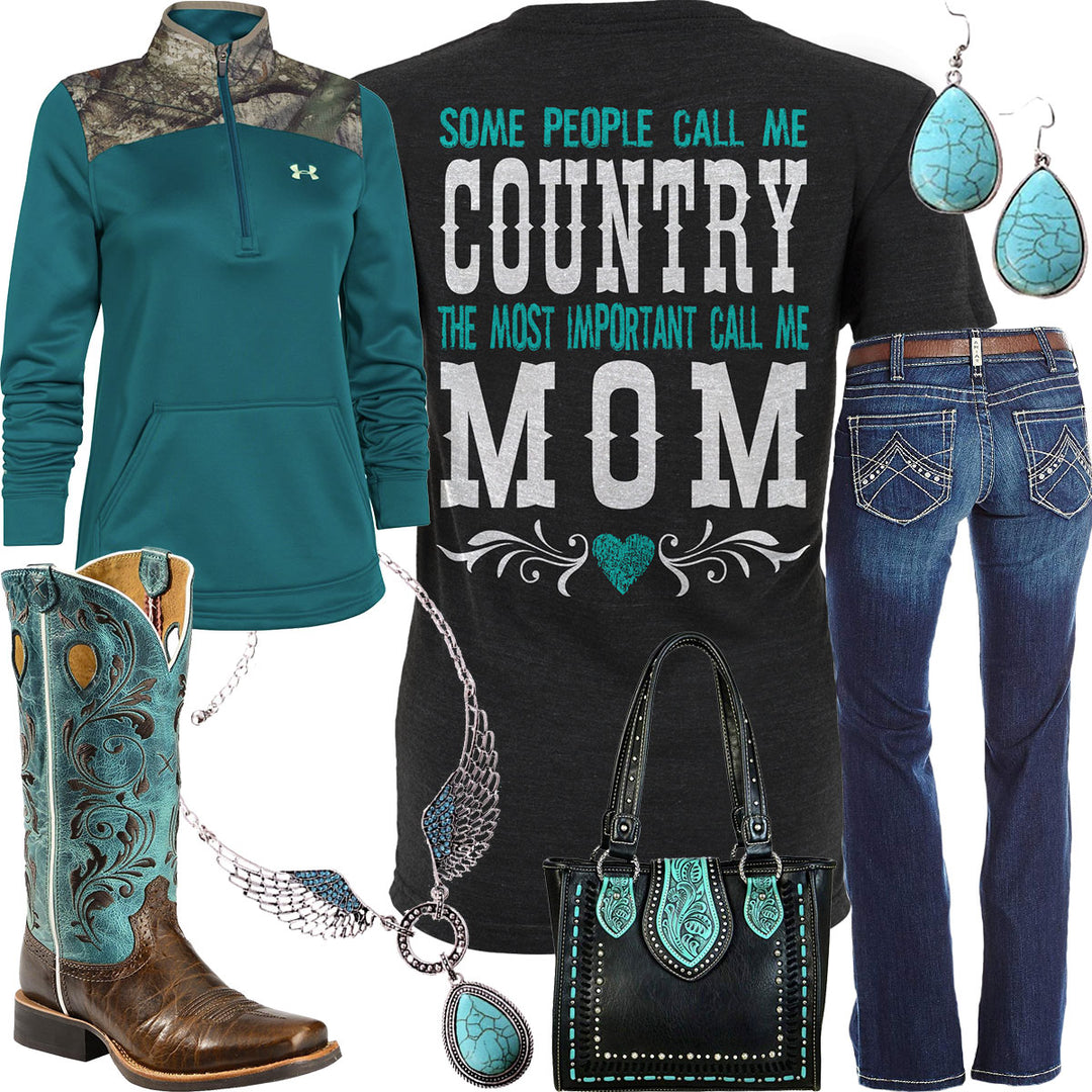 Country Mom Under Armour 1/2 Zip Outfit