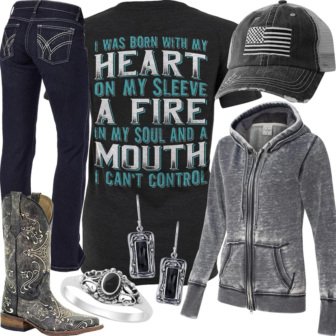 A Mouth I Can't Control Wrangler Jeans Outfit