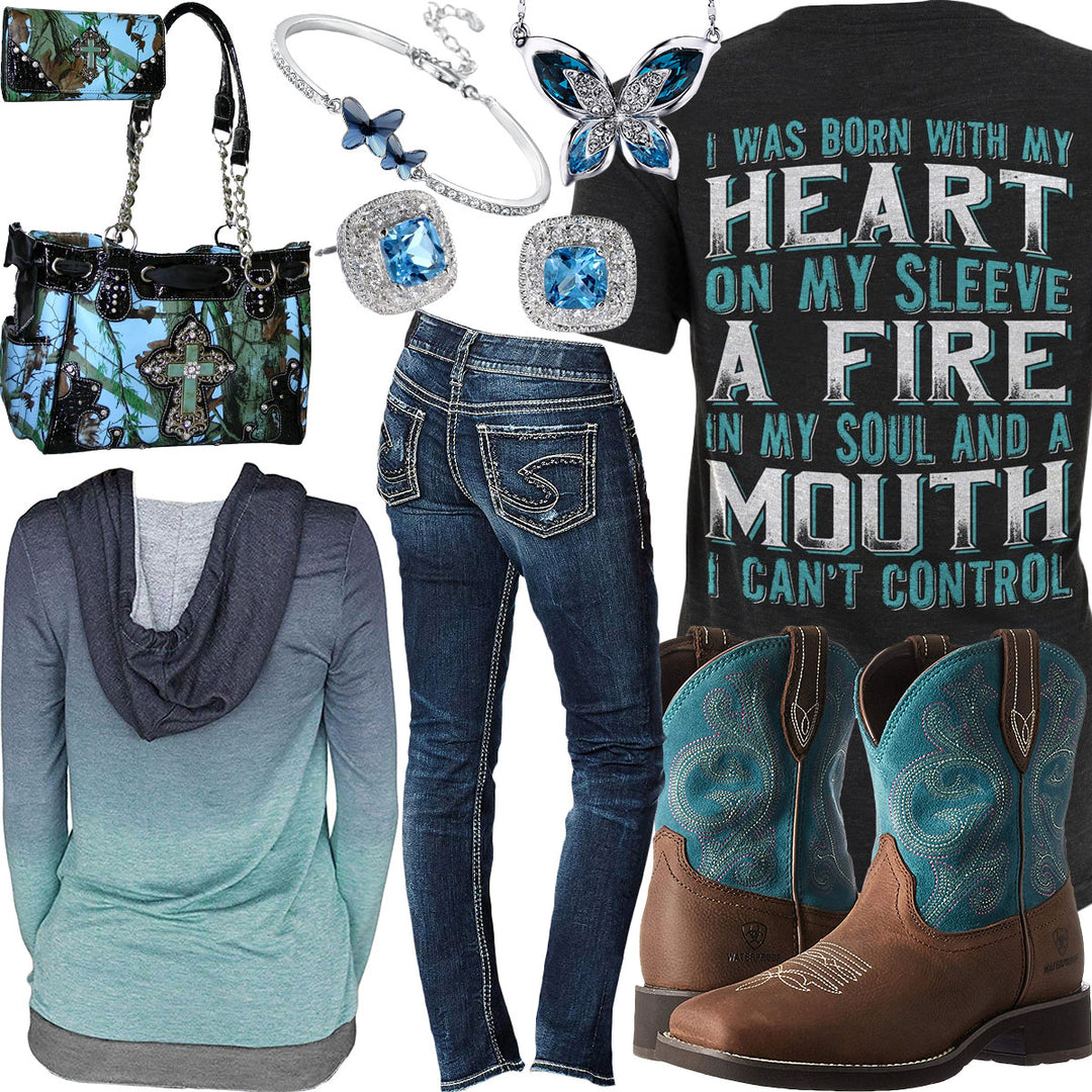 A Mouth I Can't Control Butterfly Necklace Outfit