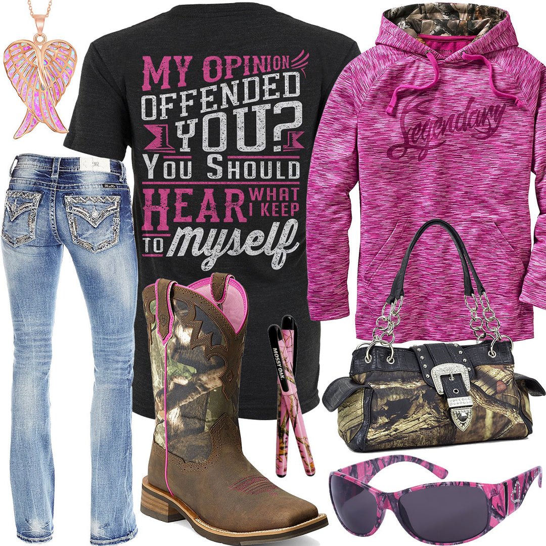 Keep To Myself Legendary Fuchsia Hoodie Outfit