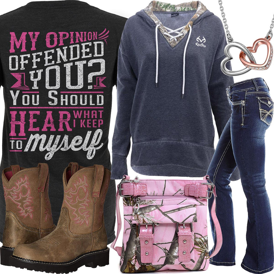 Keep To Myself Heart Necklace Outfit