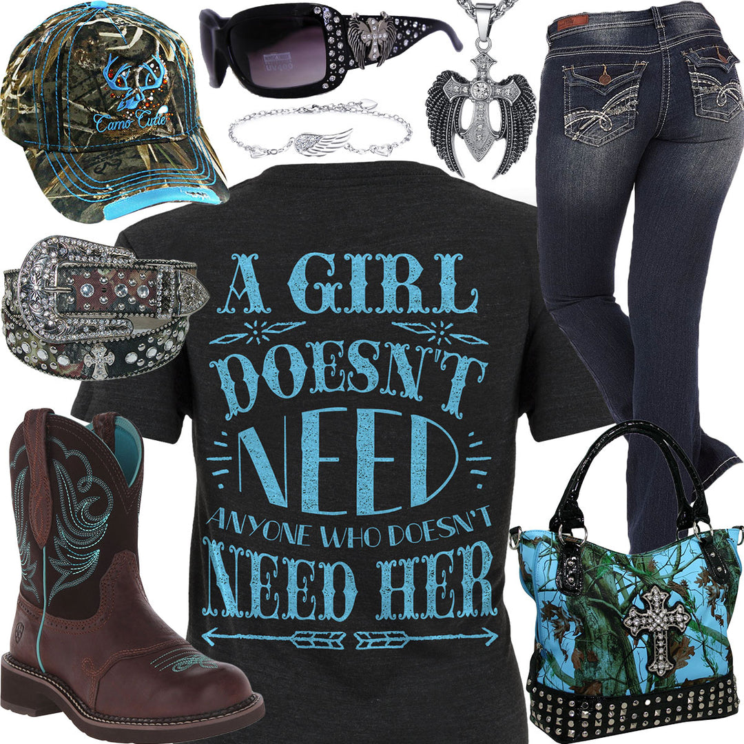 A Girl Doesn't Need Camo Cutie Cap Outfit