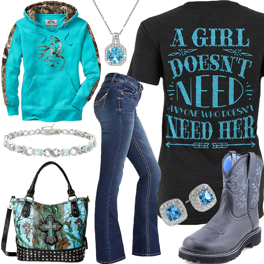 A Girl Doesn't Need Glacier Hoodie Outfit