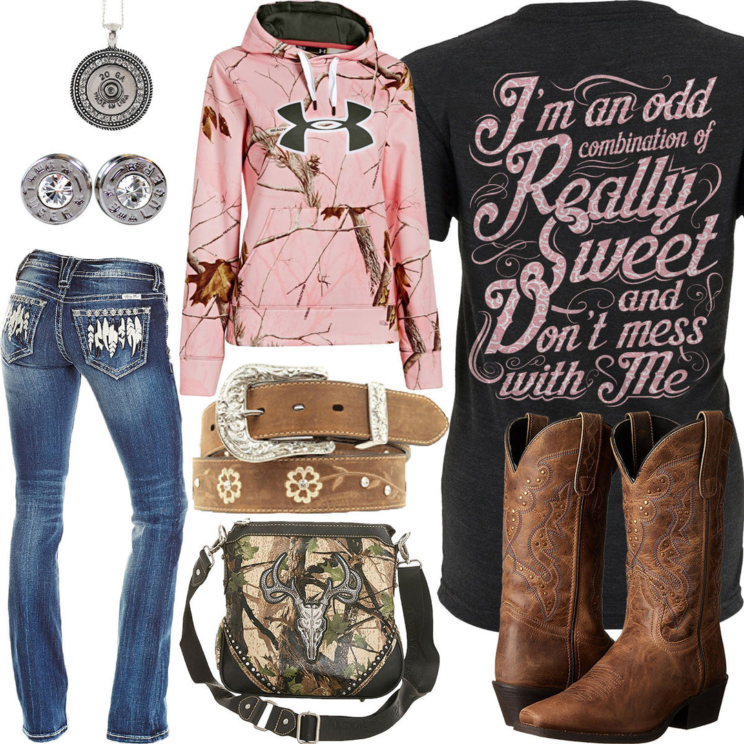 An Odd Combination Ariat Rhinestone Belt Outfit