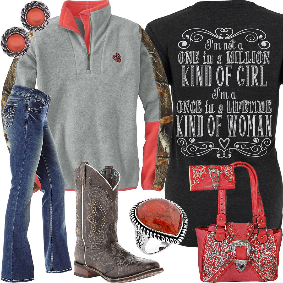 Once In A Lifetime Coral Antique Ring Outfit