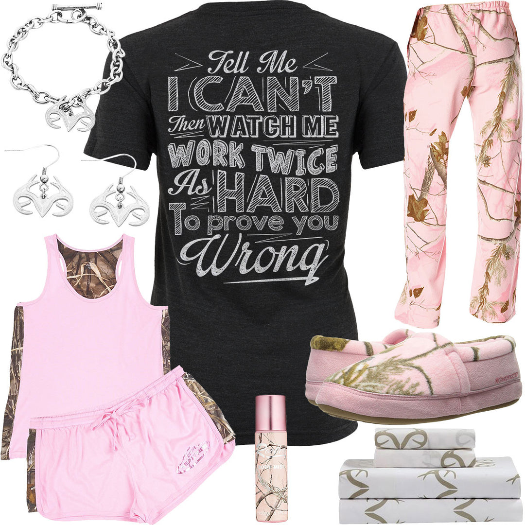 Prove You Wrong Pink Camo PJs Outfit