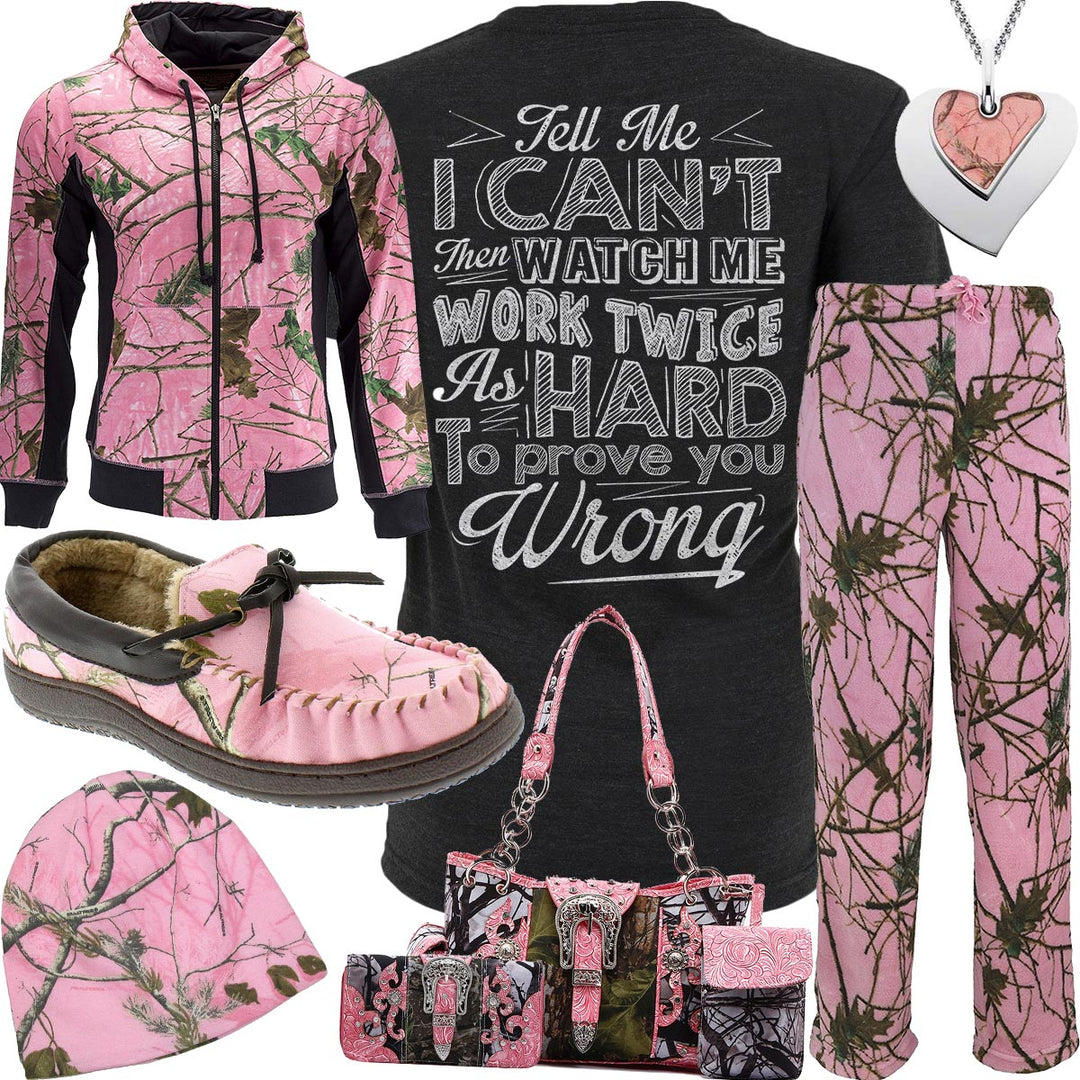 Prove You Wrong Pink Camo Slippers Outfit
