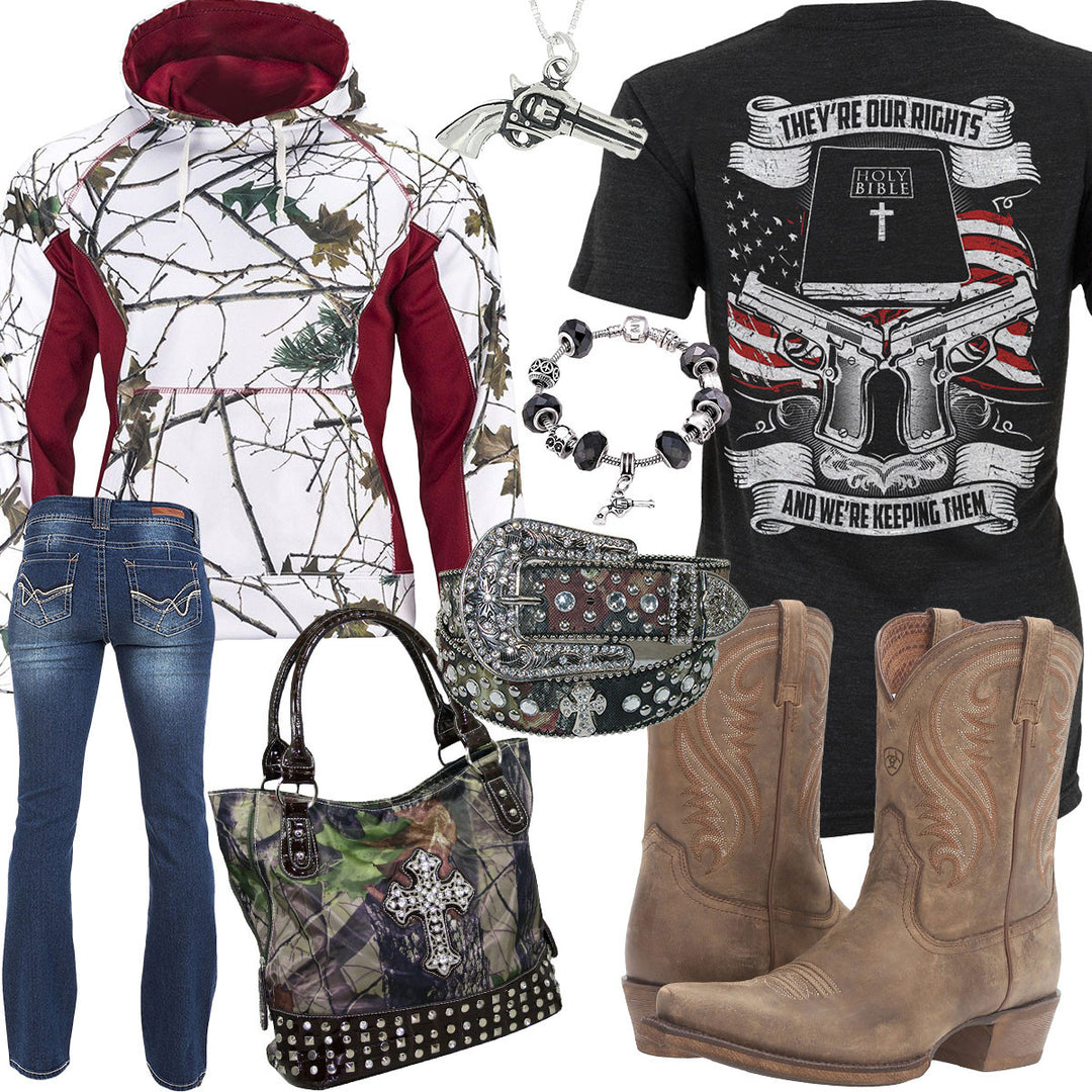 They're Our Rights Snow Camo Hoodie Outfit