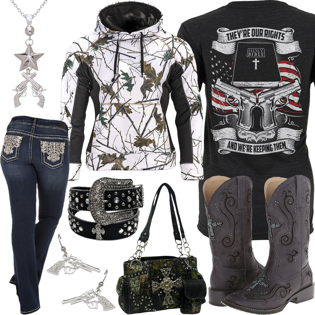 They're Our Rights Star And Pistols Necklace Outfit