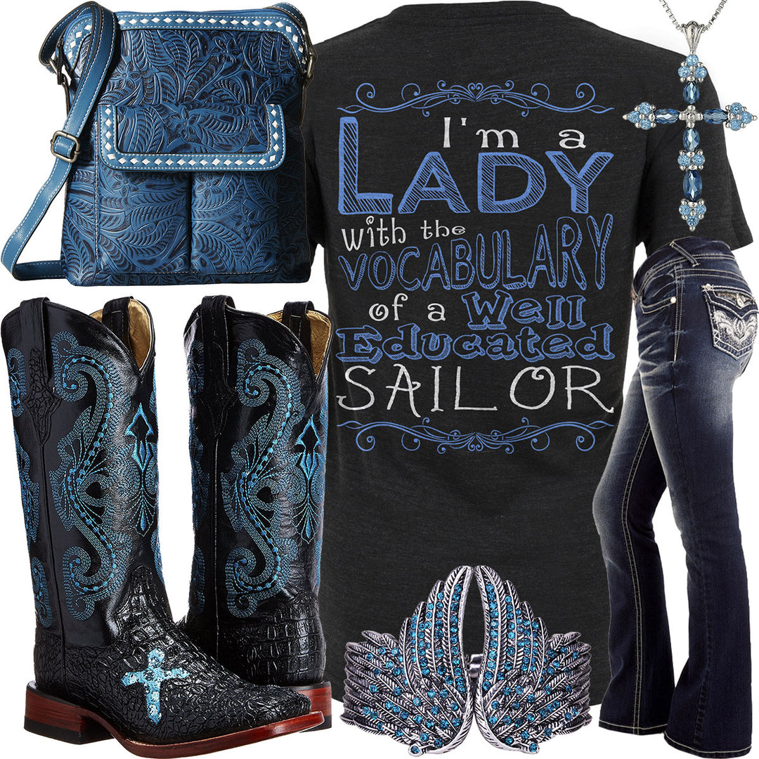Educated Sailor Angel Wings Bracelet Outfit