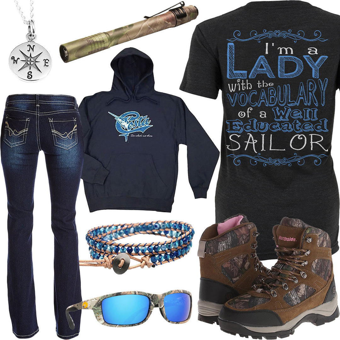Educated Sailor Costa Del Mar Sweatshirt Outfit