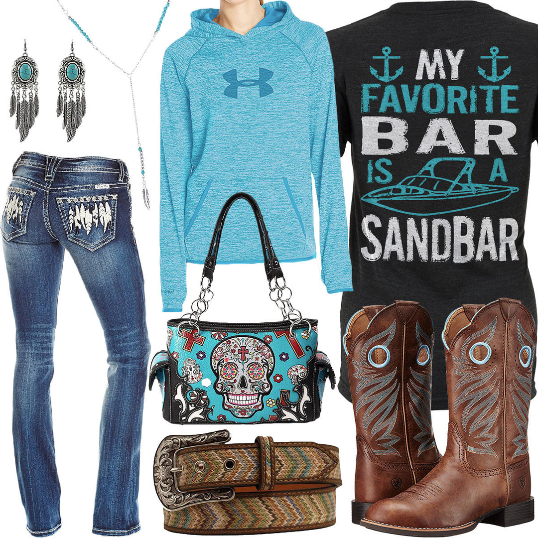 My Favorite Bar Sugar Skull Shoulder Bag Outfit