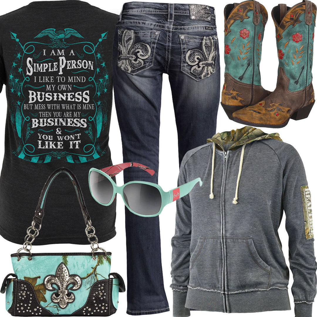 I Am A Simple Person Realtree Zip Up Hoodie Outfit
