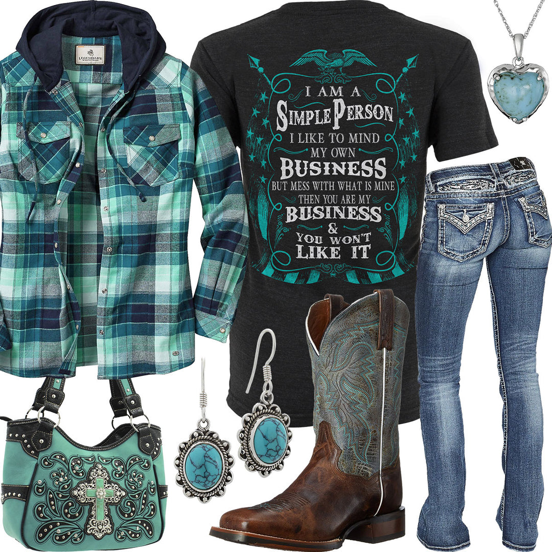 I Am A Simple Person Plaid Hoodie Outfit