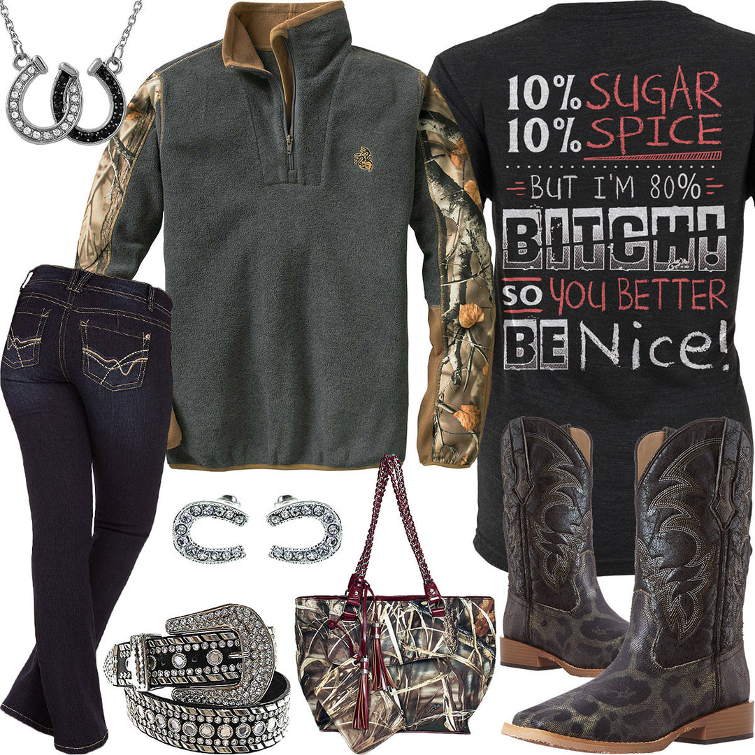 Sugar & Spice Legendary Whitetails 1/4 Zip Outfit