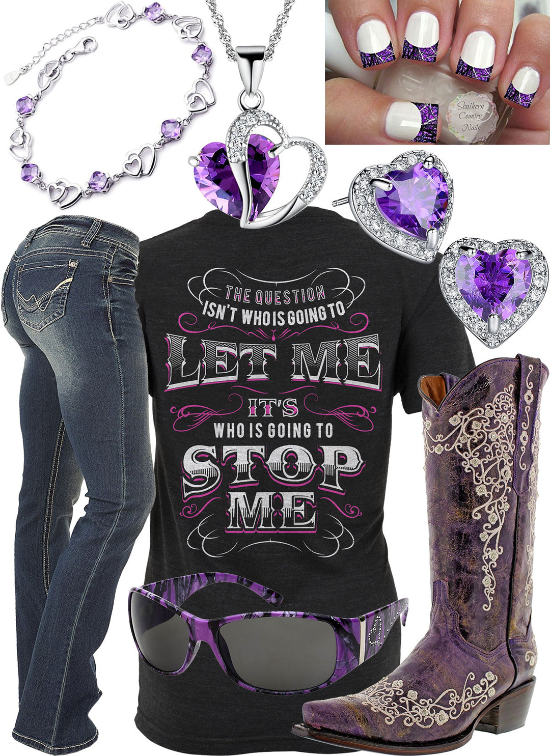 Going To Stop Me Purple Camo Sunglasses Outfit